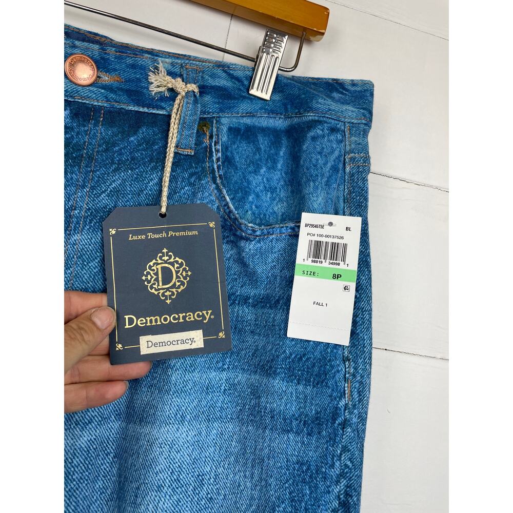 NWT Democracy "Ab"solution Luxe Touch Premium Wide Leg Sweatpant Jeans Size 8P - Picture 3 of 9